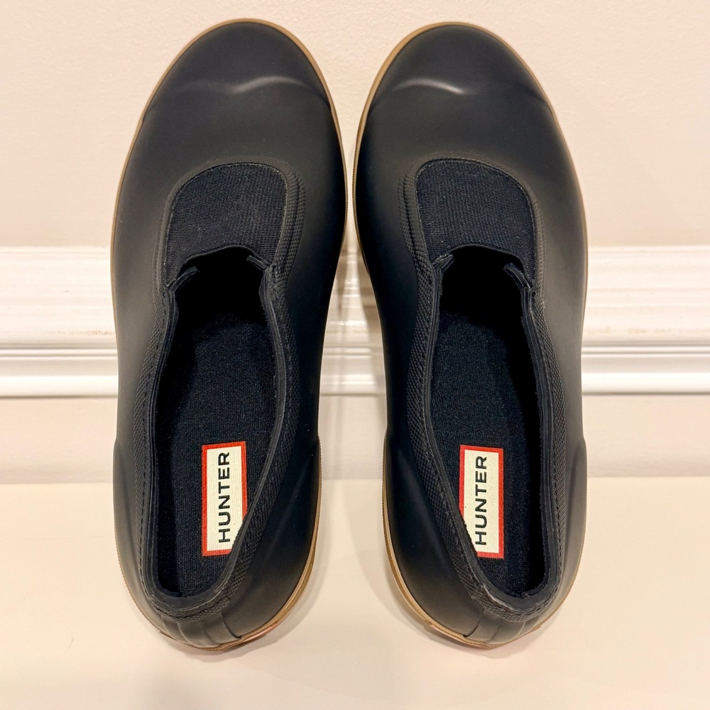 Hunter Original Rubber Loafers Black Waterproof Slip On Shoes Mens 9 Womens 10 - Picture 4 of 6